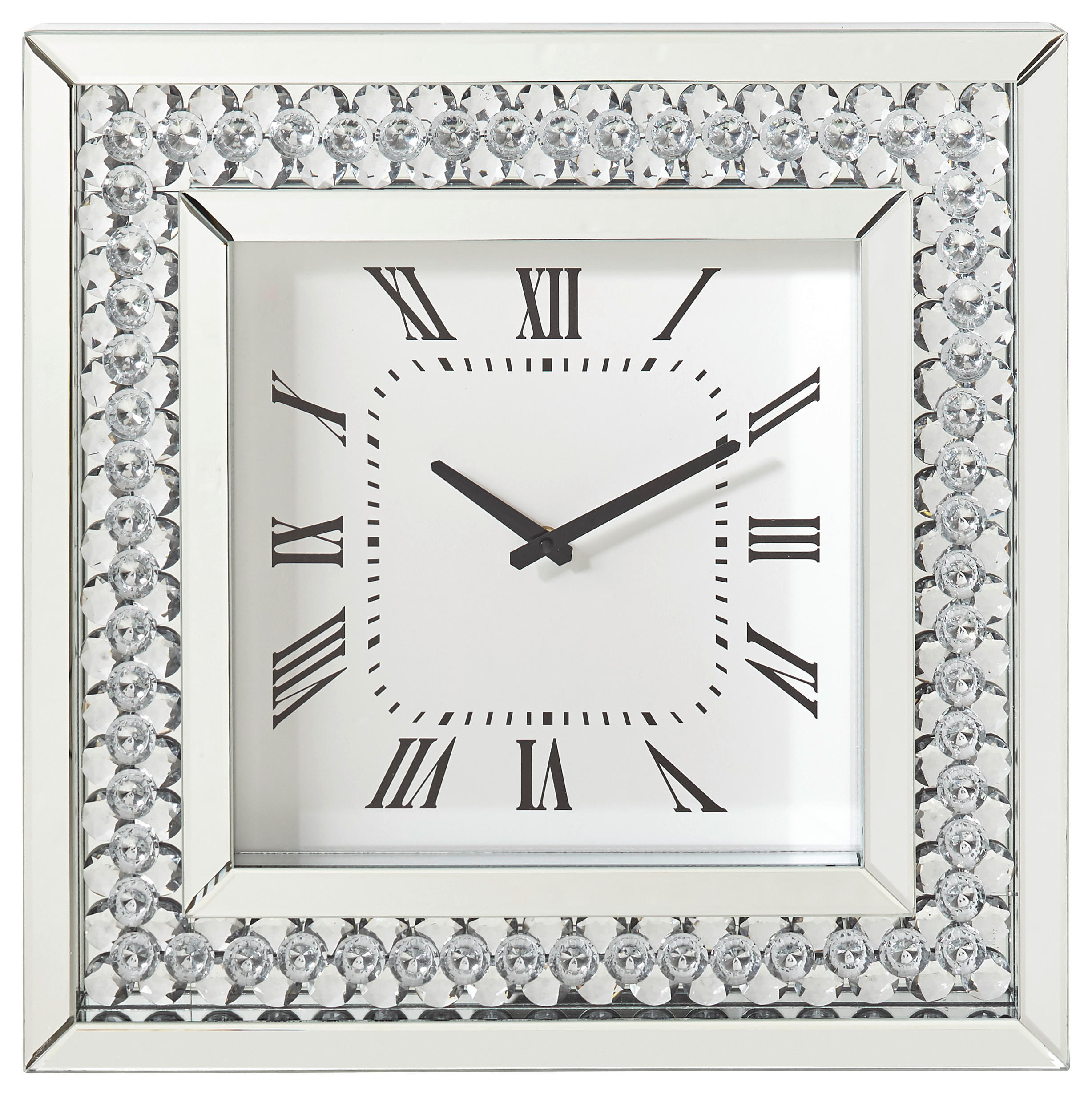 VÄGGKLOCKA 50/50/5 cm   - vit/silver, Design, trämaterial/glas (50/50/5cm) - Xora