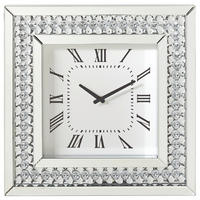 WANDUHR 50/50/5 cm   - Weiss/Silberfarben, Design, Glas/Holzwerkstoff (50/50/5cm) - Xora