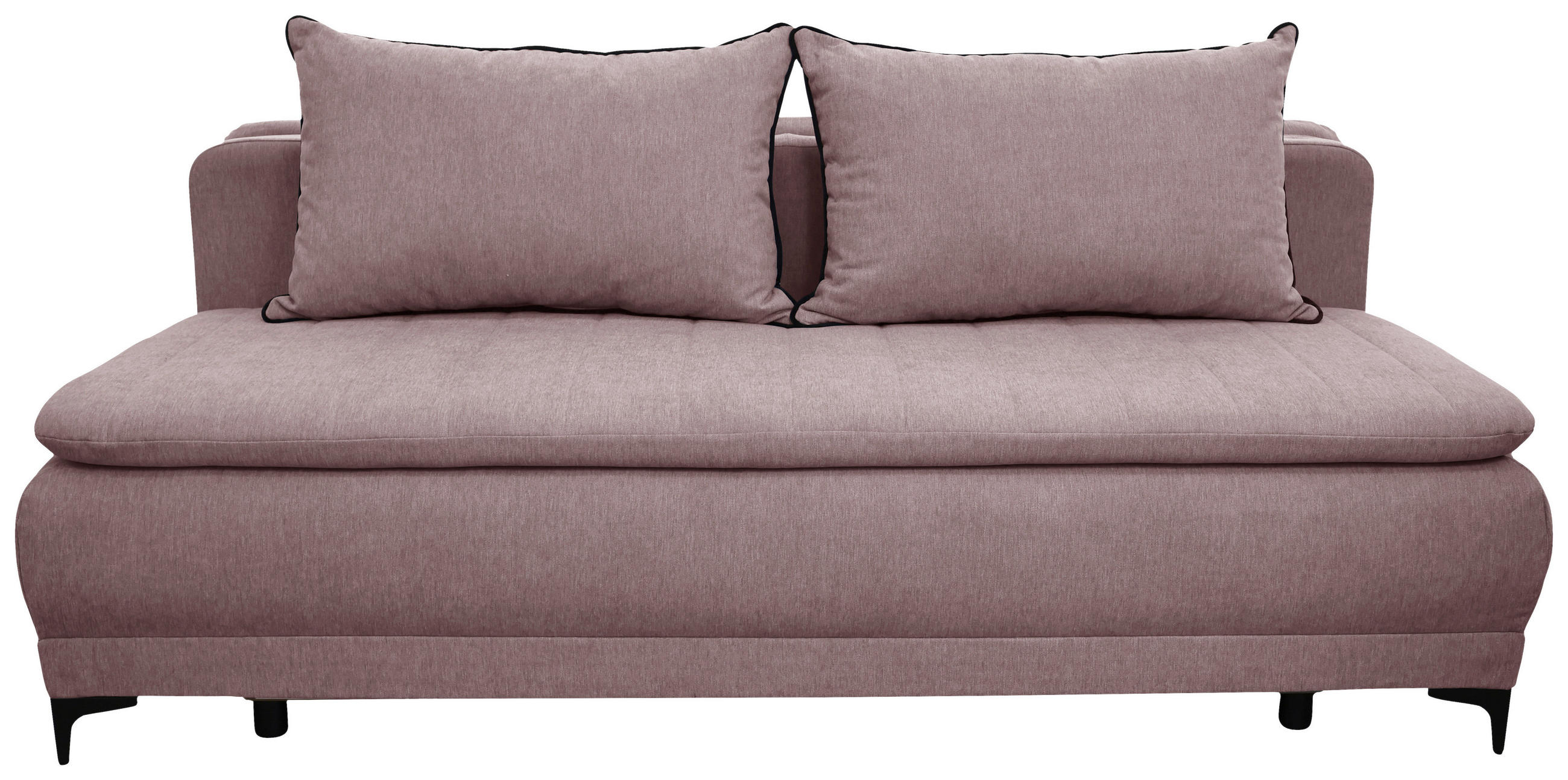 SCHLAFSOFA MOLISS in Flachgewebe Rosa  - Schwarz/Rosa, Basics, Textil/Metall (202/98/78cm) - Livetastic