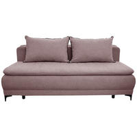 SCHLAFSOFA MOLISS in Flachgewebe Rosa  - Schwarz/Rosa, Basics, Textil/Metall (202/98/78cm) - Livetastic