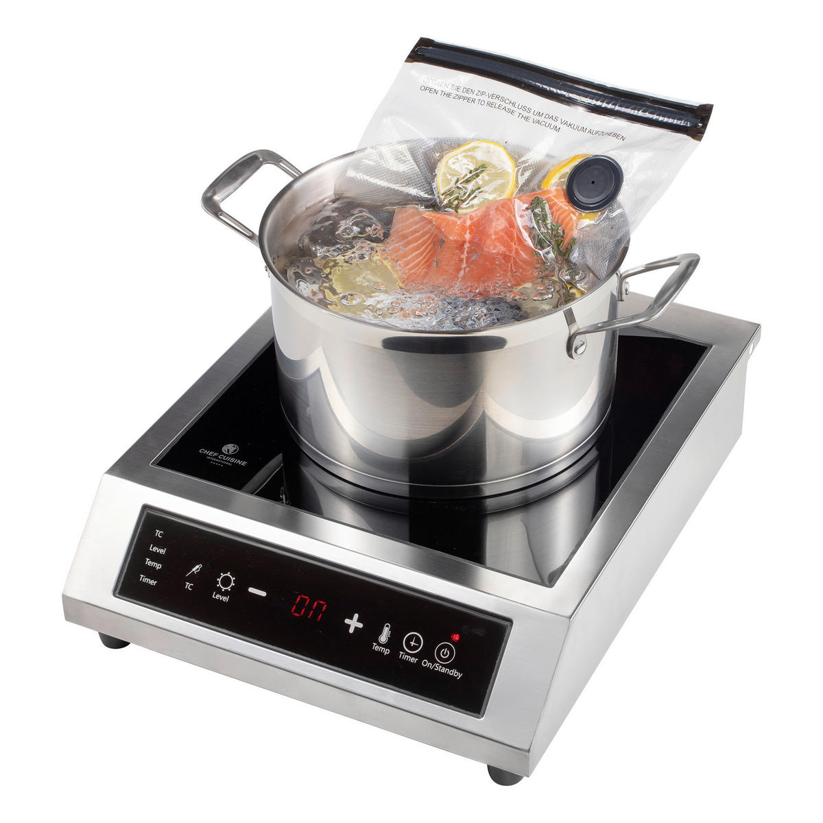 INDUKTIONSKOCHFELD  - Edelstahlfarben, Basics, Metall - CHEF CUISINE