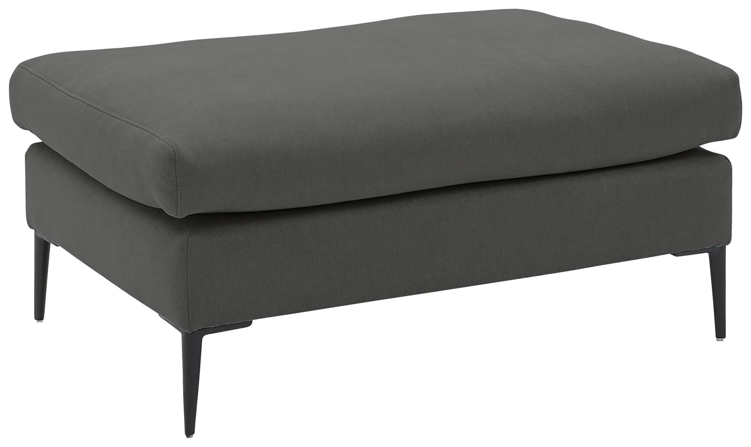 HOCKER AURORA Struktur Dunkelgrau  - Dunkelgrau/Schwarz, MODERN, Textil/Metall (100/43/69cm) - Trendmanufaktur