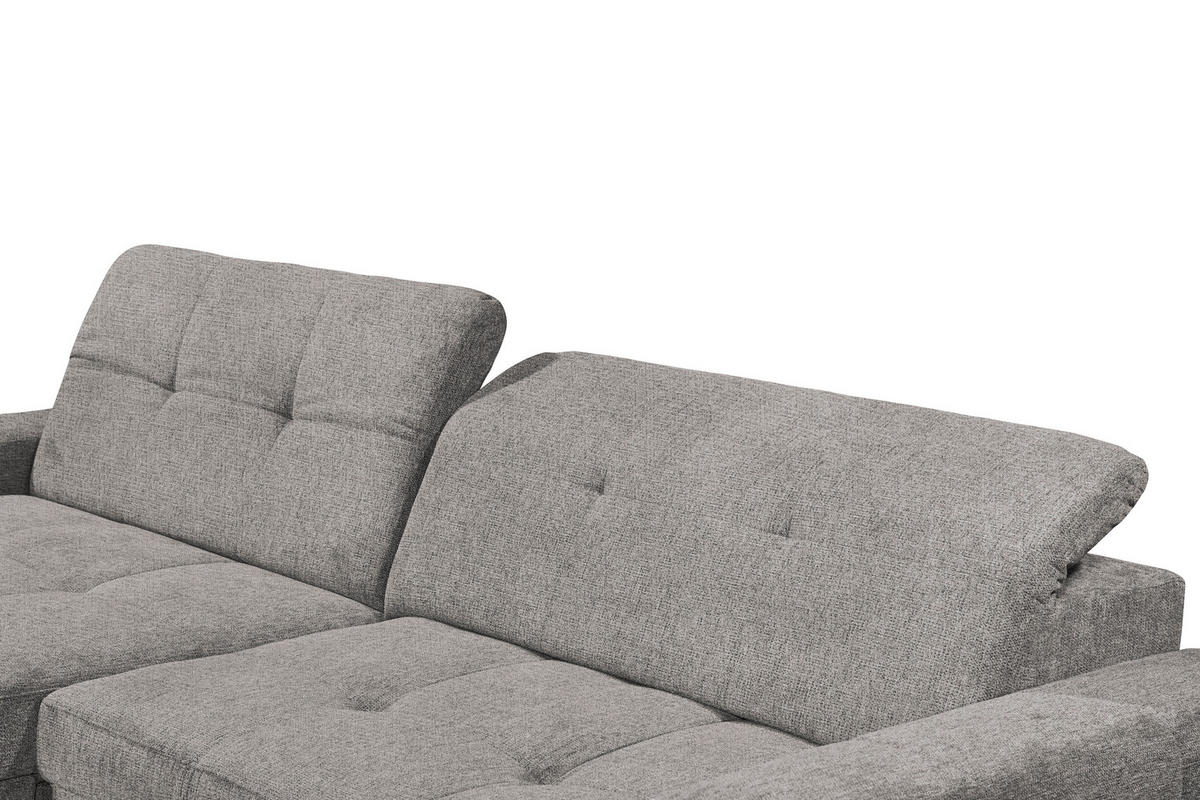 ECKSOFA Chenille Grau  - Kaschmir/Grau, Design, Kunststoff/Textil (182/328cm) - MID.YOU
