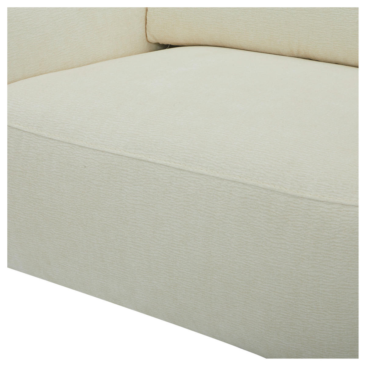 3-SITZER-SOFA in Flachgewebe Creme  - Creme/Schwarz, Lifestyle, Textil/Metall (198/83/107/111cm) - Livetastic
