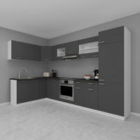 ECKKÜCHE 178/328 cm  in Anthrazit, Weiß  - Anthrazit/Alufarben, KONVENTIONELL, Holzwerkstoff/Metall (178/328cm) - MID.YOU