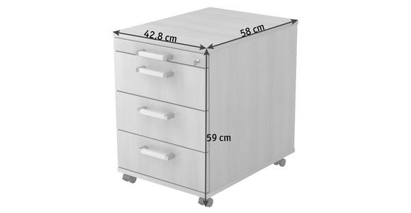 ROLLCONTAINER 42,8/59/58 cm  - Chromfarben/Eichefarben, KONVENTIONELL, Holzwerkstoff/Kunststoff (42,8/59/58cm) - Venda