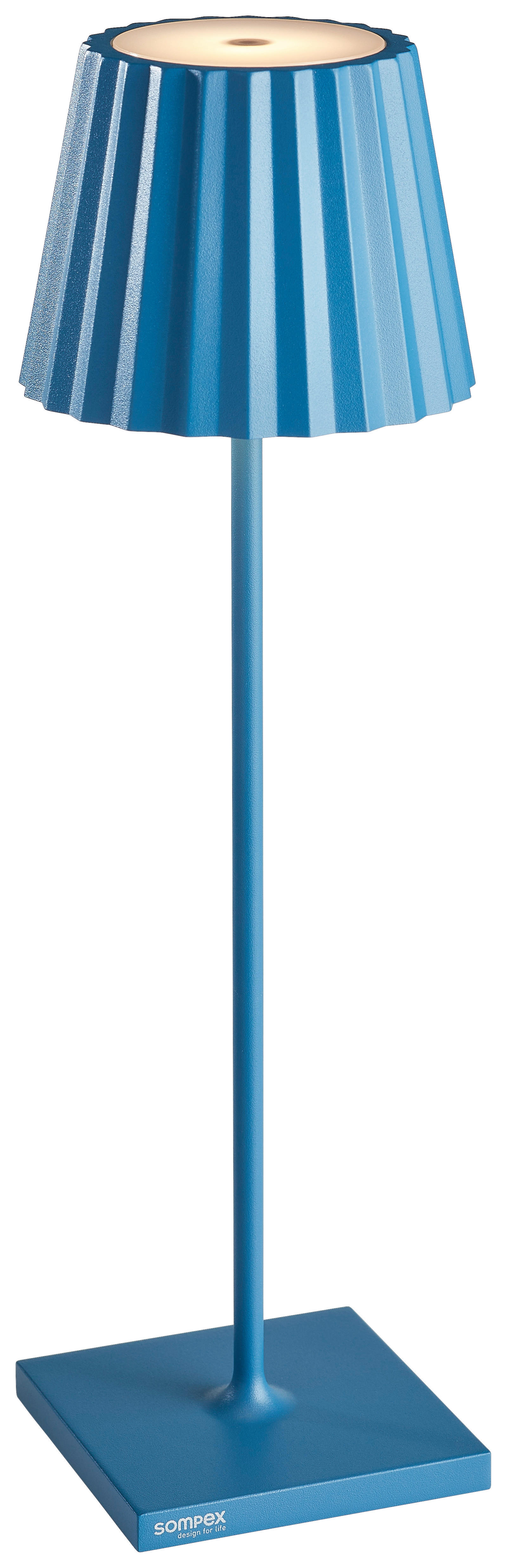 LED-TISCHLEUCHTE - Blau/weiss, Design, Metall (11/38cm)