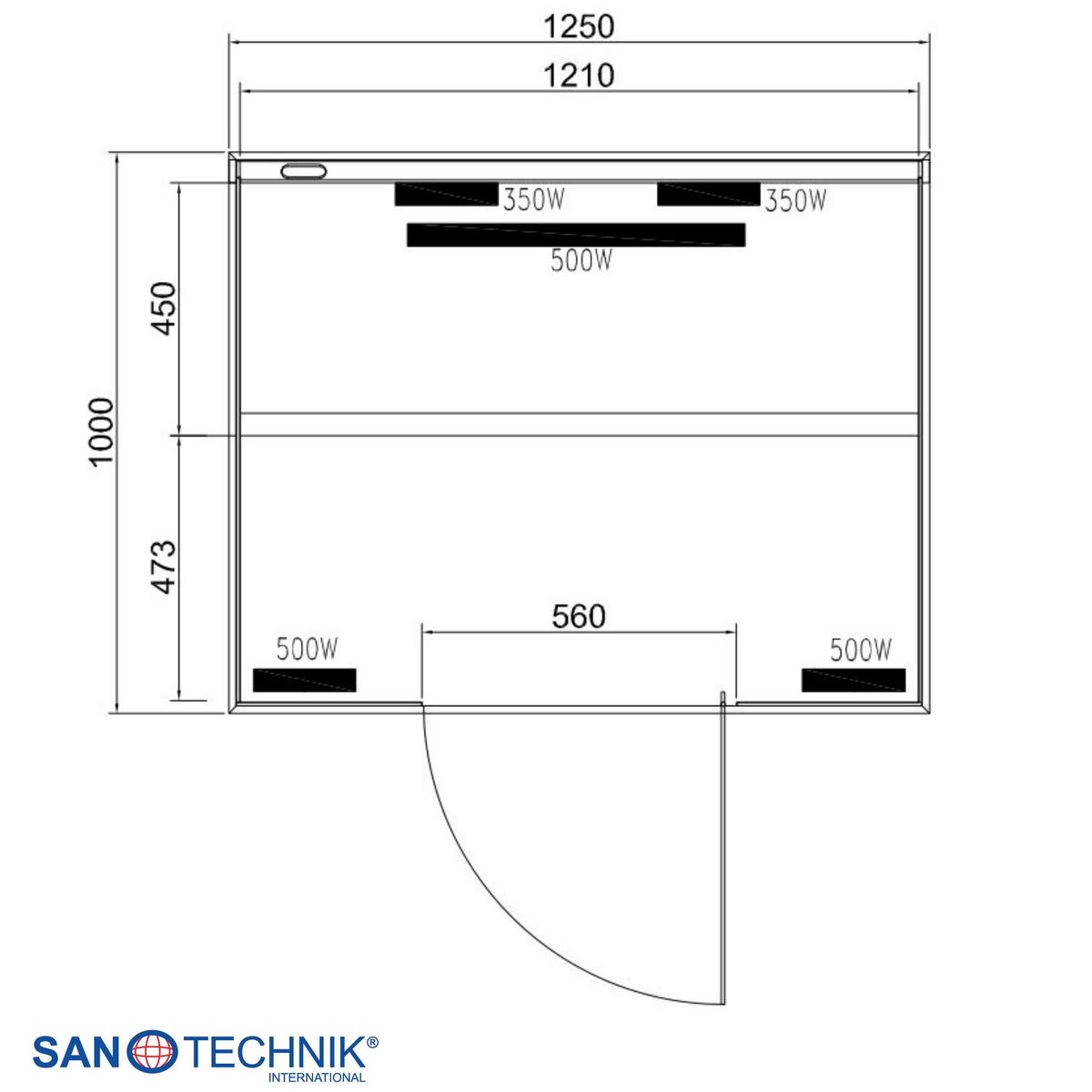 INFRAČERVENÁ KABÍNA - čierna, Konventionell, drevo (125/190/100cm) - Sanotechnik