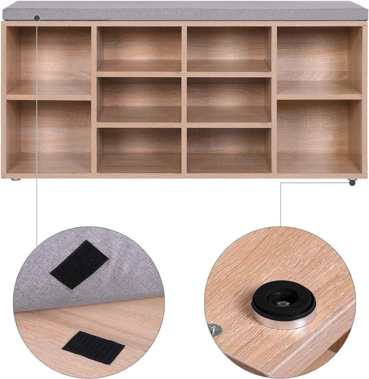 LAVICA DO PREDSIENE, 104/48/30 cm - sivá/farba duba, Trend, kompozitné drevo (104/48/30cm) - Boxxx