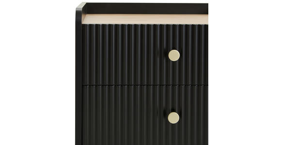 NACHTKÄSTCHEN in Schwarz, Eichefarben  - Eichefarben/Goldfarben, Design, Holzwerkstoff/Metall (50/54/40cm) - Xora