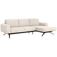 ECKSOFA Beige Struktur Nierenkissen, Kopfstütze  - Beige/Schwarz, Design, Textil/Metall (262/157cm) - Novel