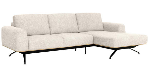 ECKSOFA Beige Struktur Nierenkissen, Kopfstütze  - Beige/Schwarz, Design, Textil/Metall (262/157cm) - Novel