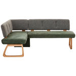 ECKBANK 155/208 cm  in Grün, Dunkelgrün  - Dunkelgrün/Grün, KONVENTIONELL, Holz/Textil (155/208cm) - Venda