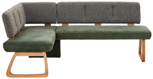 ECKBANK 155/208 cm  in Grün, Dunkelgrün  - Dunkelgrün/Grün, KONVENTIONELL, Holz/Textil (155/208cm) - Venda