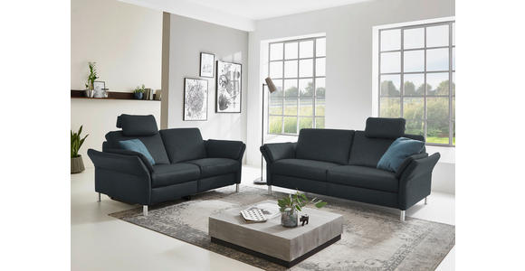 3-SITZER-SOFA  in Echtleder Dunkelblau   - Alufarben/Dunkelblau, Design, Leder/Metall (190/82/99cm) - Dieter Knoll