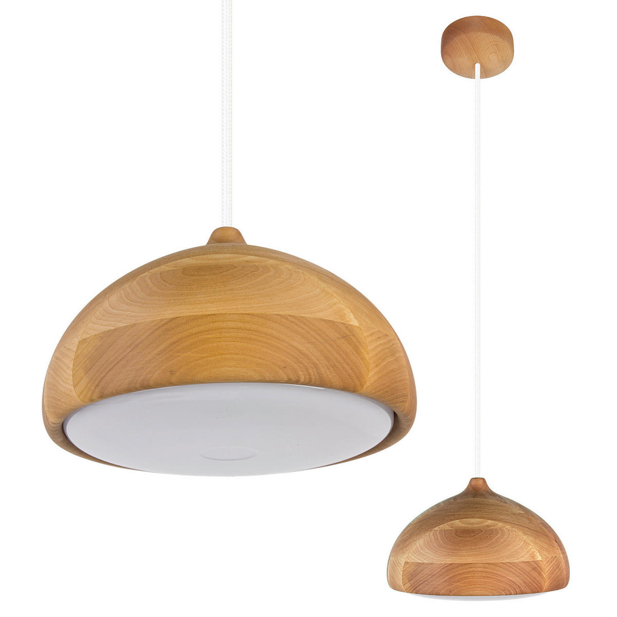 ZÁVĚSNÉ SVÍTIDLO, 22.5/90-140 cm  - bílá/barvy olše, Natur, dřevo (22.5/90-140cm)