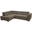 ECKSOFA in Chenille Hellbraun  205/284 cm  - Hellbraun/Schwarz, Design, Kunststoff/Textil (205/284cm) - Xora