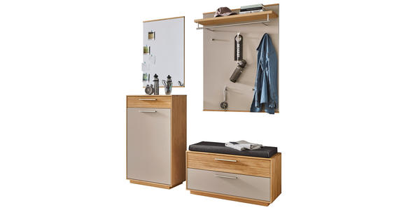 GARDEROBE 5-teilig  in 160/195/40 cm  - Taupe/Eichefarben, Design, Holz/Holzwerkstoff (160/195/40cm) - Novel