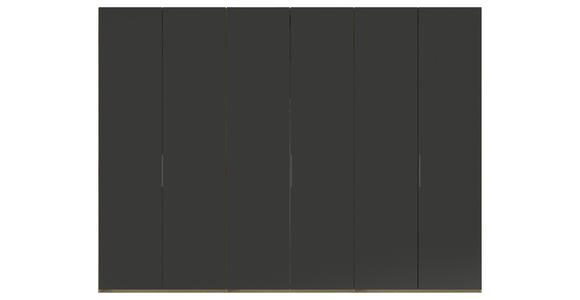 DREHTÜRENSCHRANK 300/223/62 cm 6-türig Anthrazit, Eiche Artisan - Anthrazit/Schwarz, KONVENTIONELL, Glas/Holzwerkstoff (300/223/62cm) - Novel