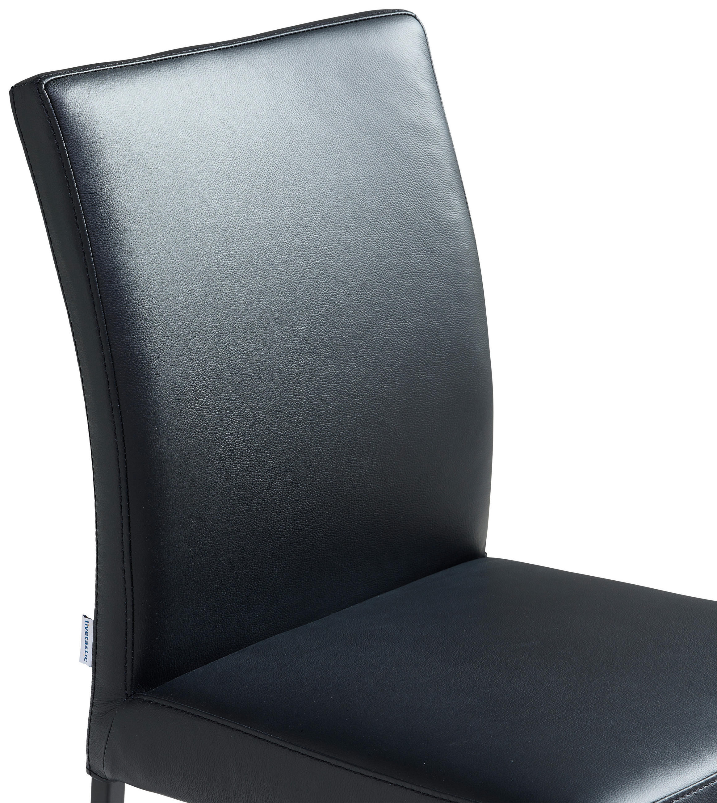 Thumbnail - Livetastic Stuhl, Schwarz, Metall, Leder, Echtleder, Büffelleder, eckig, 45.5x86x57.5 cm, Esszimmer, Stühle, Esszimmerst...