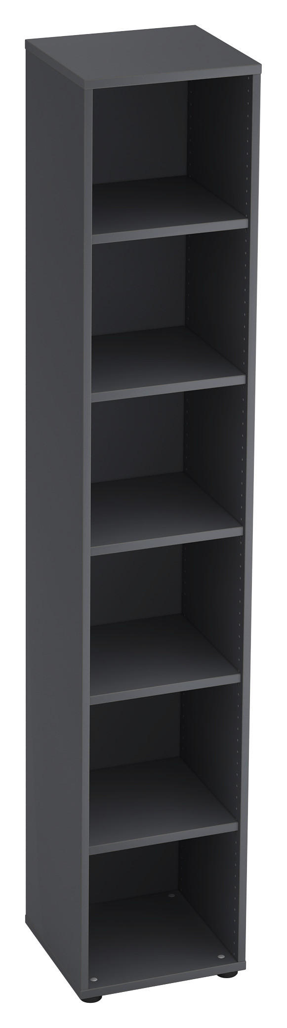 REGAL Graphitfarben  - Schwarz/Graphitfarben, KONVENTIONELL, Holzwerkstoff/Kunststoff (40/215,6/40cm) - Venda