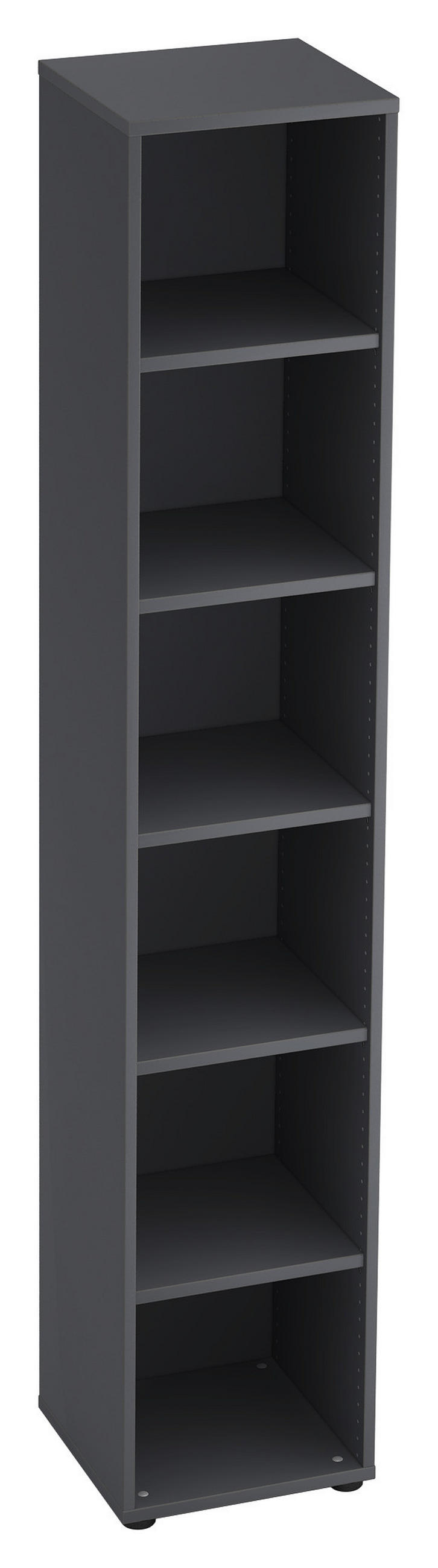 REGAL Graphitfarben  - Schwarz/Graphitfarben, KONVENTIONELL, Holzwerkstoff/Kunststoff (40/215,6/40cm) - Venda