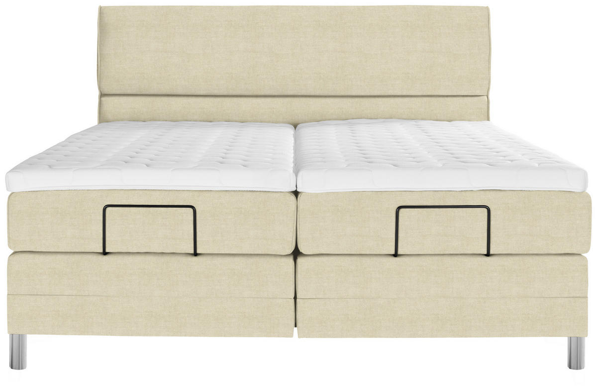 BOXSPRINGBETT 180/200 cm  in Beige  - Chromfarben/Beige, Konventionell, Kunststoff/Textil (180/200cm) - Voleo
