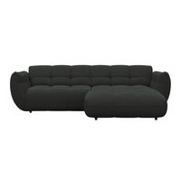 ECKSOFA Dunkelgrün Chenille  - Dunkelgrün/Schwarz, Trend, Kunststoff/Textil (280/178cm) - MID.YOU