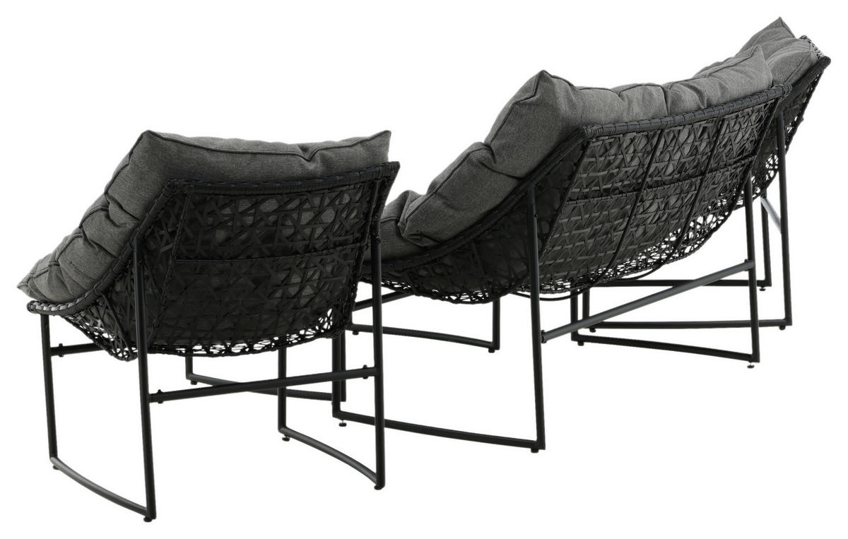 LOUNGEGRUPP  - grå/svart, Klassisk, metall/textil - Gardenson