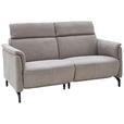 2-SITZER-SOFA Varo Lederlook Hellgrau  - Hellgrau/Schwarz, KONVENTIONELL, Textil/Metall (194/103/92cm) - Dieter Knoll