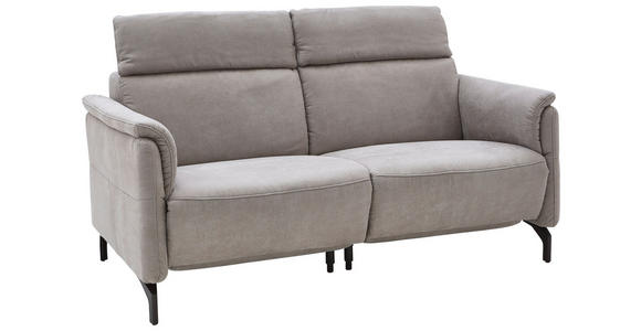 2-SITZER-SOFA Varo Lederlook Hellgrau  - Hellgrau/Schwarz, KONVENTIONELL, Textil/Metall (194/103/92cm) - Dieter Knoll