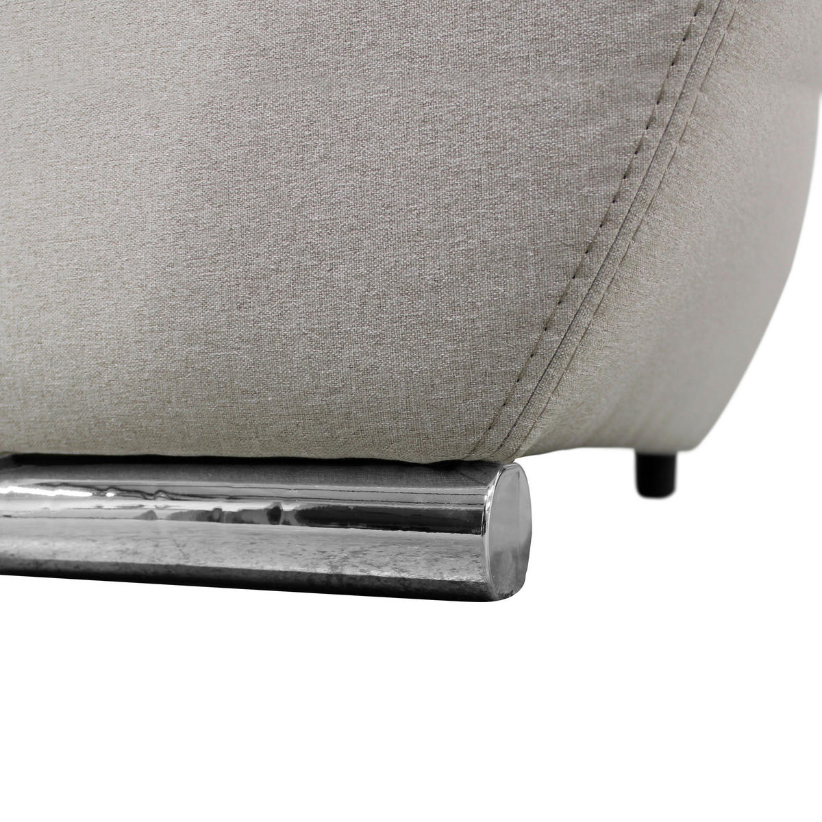 ECKSOFA Beige Flachgewebe  - Beige/Silberfarben, Design, Kunststoff/Textil (167/281cm) - MID.YOU