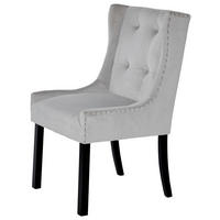 STUHL   Samt  Schwarz, Silberfarben  - Silberfarben/Schwarz, MODERN, Holz/Textil (57/64/99cm) - Livetastic