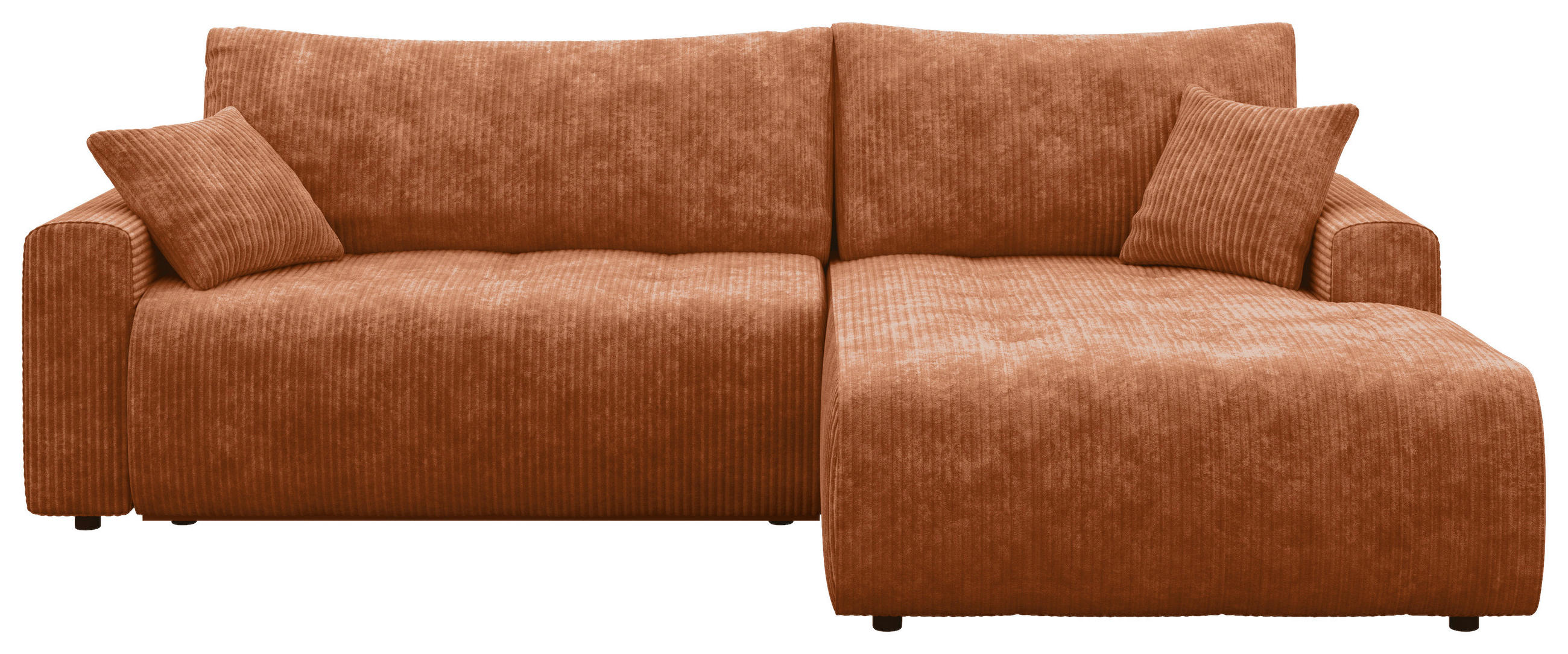 ECKSOFA Orange Webstoff  - Schwarz/Orange, KONVENTIONELL, Kunststoff/Textil (270/192cm) - Carryhome
