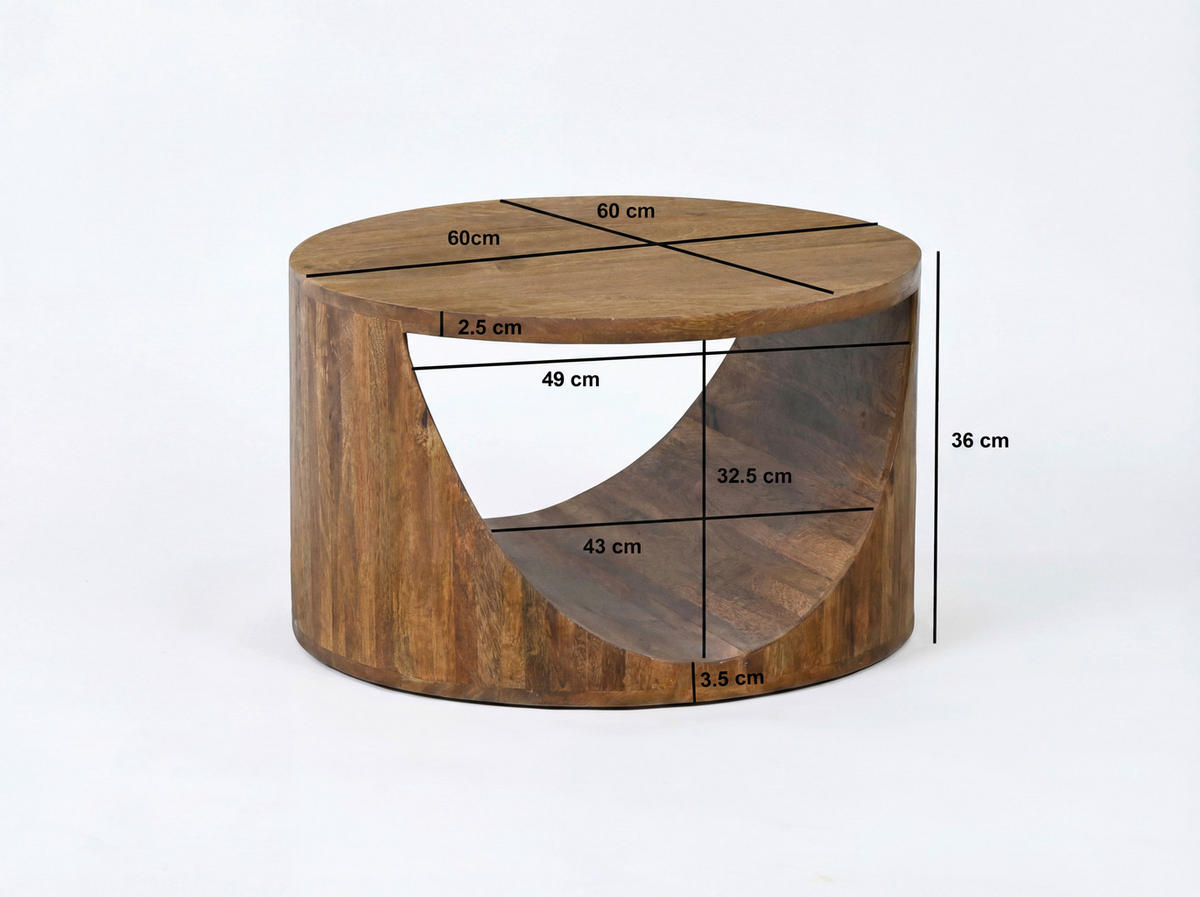 SOFFBORD i trä 60/60/36 cm  - brun, Design, trä (60/60/36cm) - Livetastic