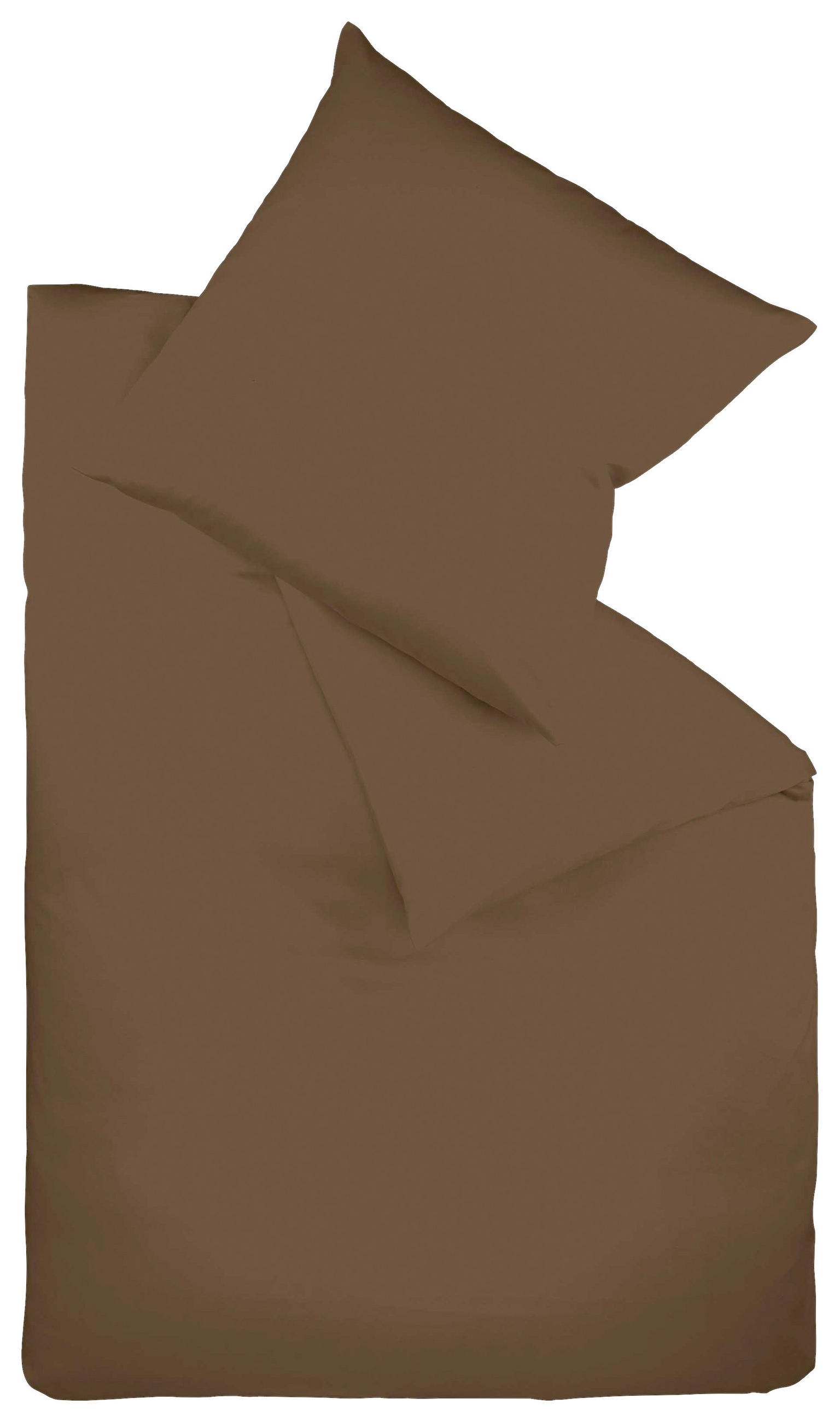 BETTWÄSCHE 2-teilig Satin 155/200 cm  - Dunkelbraun, Basics, Textil (155/200cm) - Fleuresse