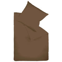BETTWÄSCHE 2-teilig Satin 155/200 cm  - Dunkelbraun, Basics, Textil (155/200cm) - Fleuresse
