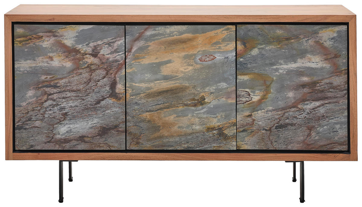 SIDEBOARD  in 140/76/40 cm  - Jadegrün/Schwarz, LIFESTYLE, Holz/Metall (140/76/40cm) - Livetastic