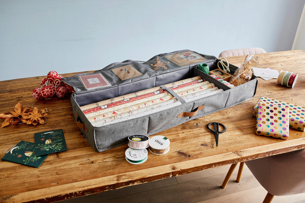 AUFBEWAHRUNGSBOX Premium  - Grau, Basics, Textil (90/30/12cm) - Store It