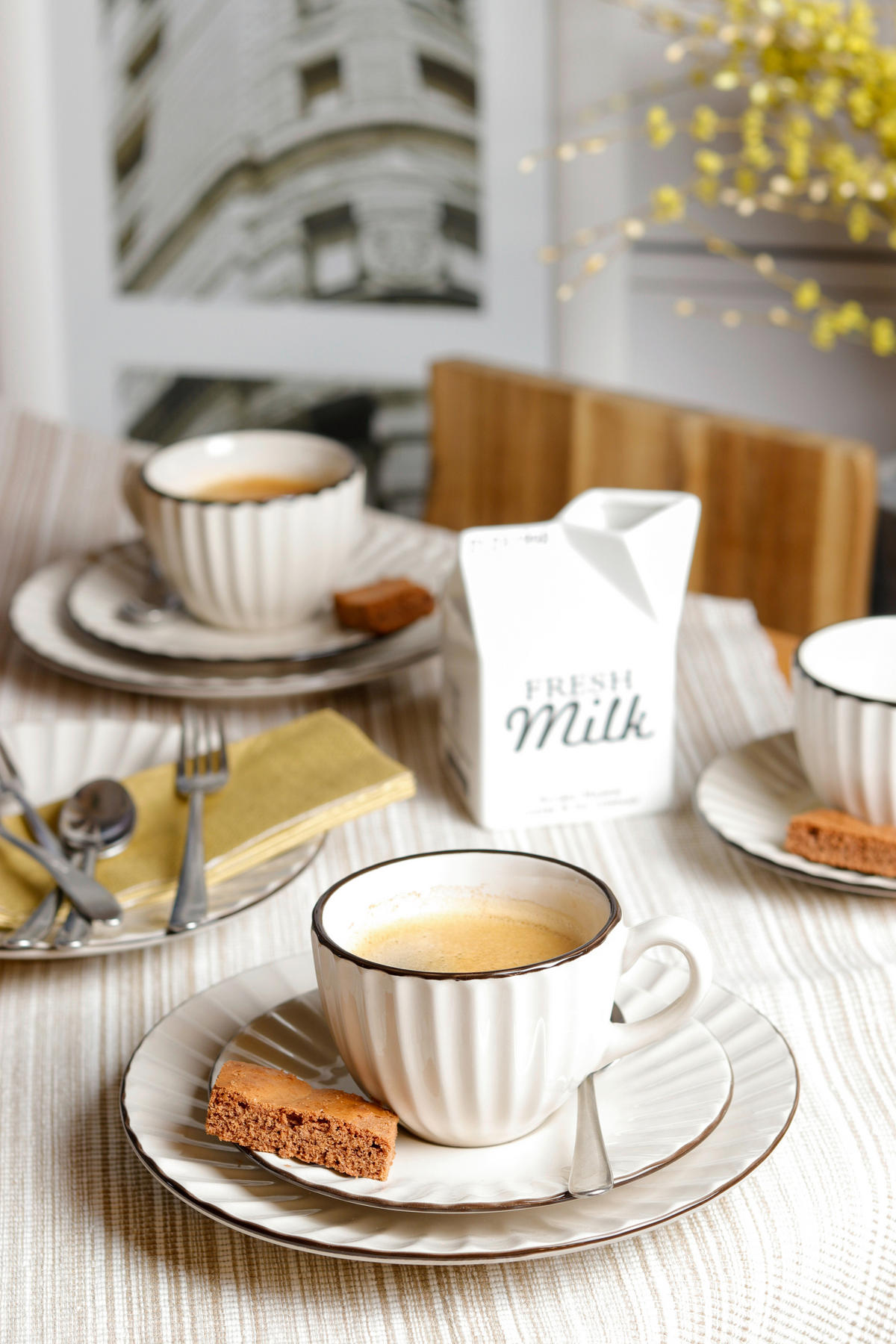 KAFFEESERVICE Hellbraun 18-teilig  - Hellbraun, Basics, Keramik - Mäser
