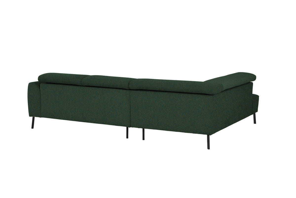 ECKSOFA in Struktur Grün  205/280 cm  - Schwarz/Grün, Design, Textil/Metall (205/280cm) - Xora