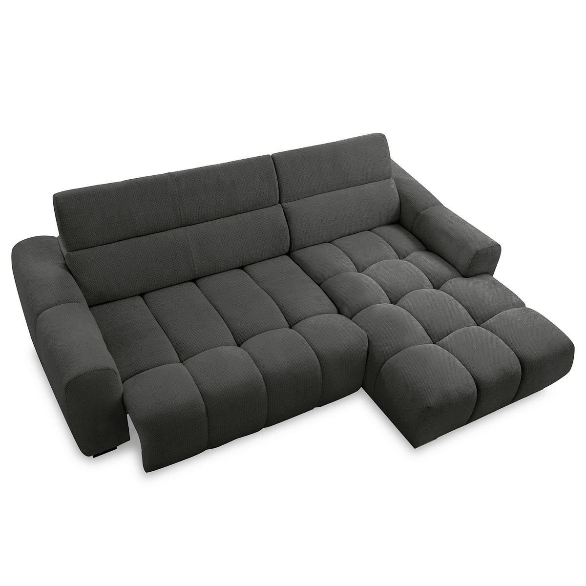 ECKSOFA  Webstoff Schwarz  - Schwarz, Design, Kunststoff/Textil (274/177cm) - Livetastic