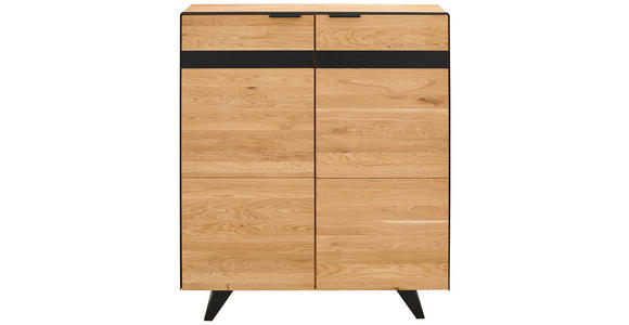 HIGHBOARD  in 121,1/140/42 cm  - Wildeiche/Schwarz, KONVENTIONELL, Holz/Holzwerkstoff (121,1/140/42cm) - Landscape