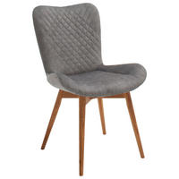 STUHL  in Velours  - Eichefarben/Grau, Natur, Holz/Textil (58/88/67cm) - MID.YOU