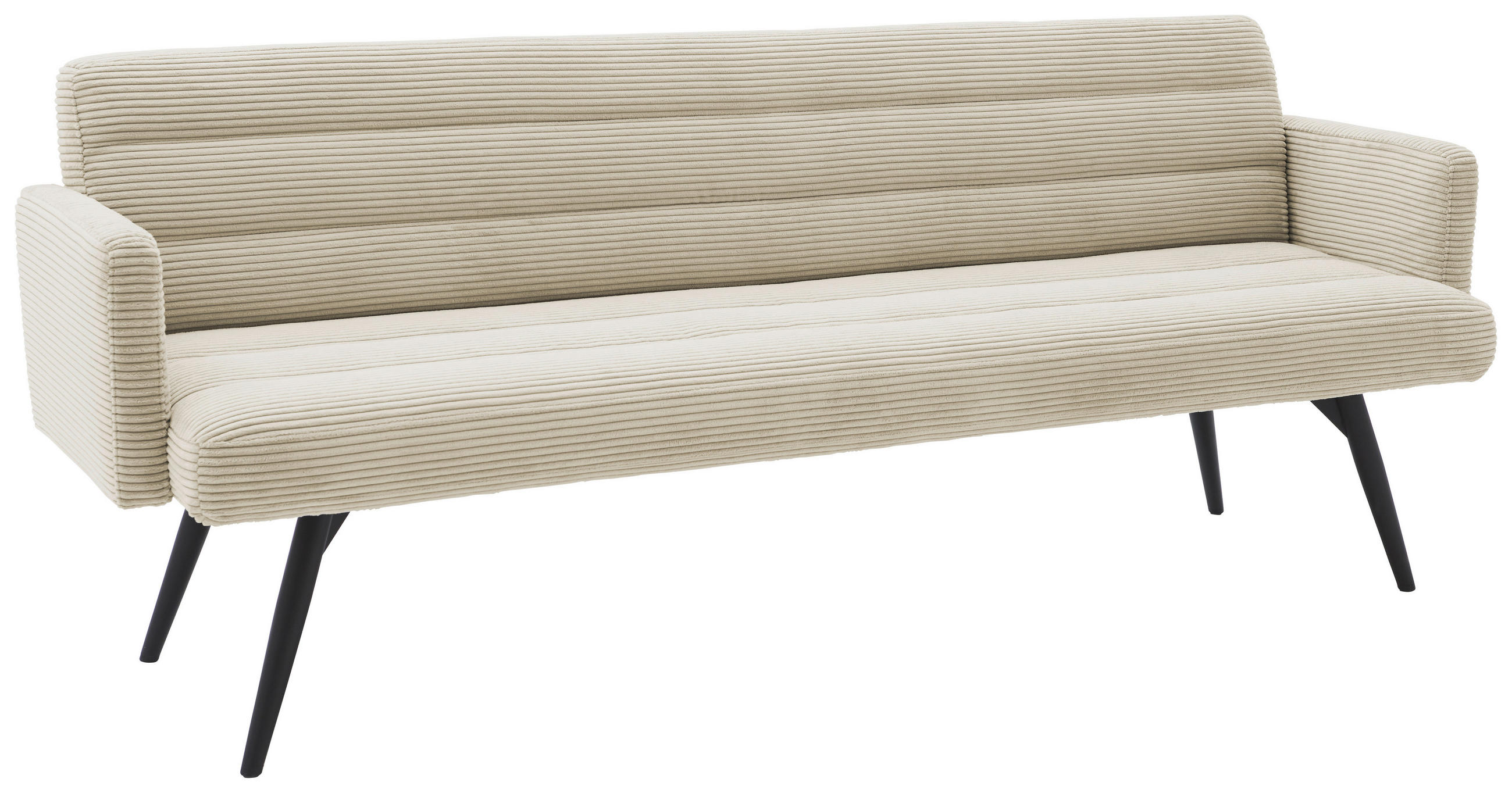 SITZBANK 216/86/68 cm Cord Taupe Metall  - Taupe/Schwarz, Design, Textil/Metall (216/86/68cm) - Dieter Knoll