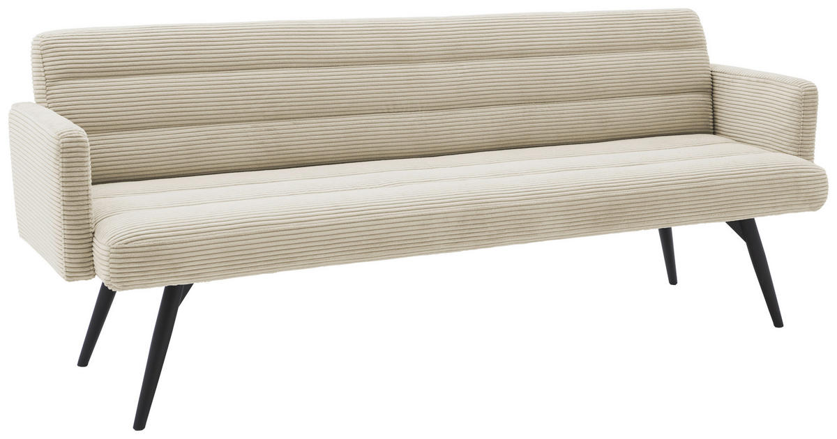 SITZBANK 216/86/68 cm  in Taupe  - Taupe/Schwarz, Design, Textil/Metall (216/86/68cm) - Dieter Knoll