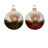 CHRISTBAUMKUGEL  - Rot/Grün, LIFESTYLE, Glas (8,00/8,00/8,00cm)