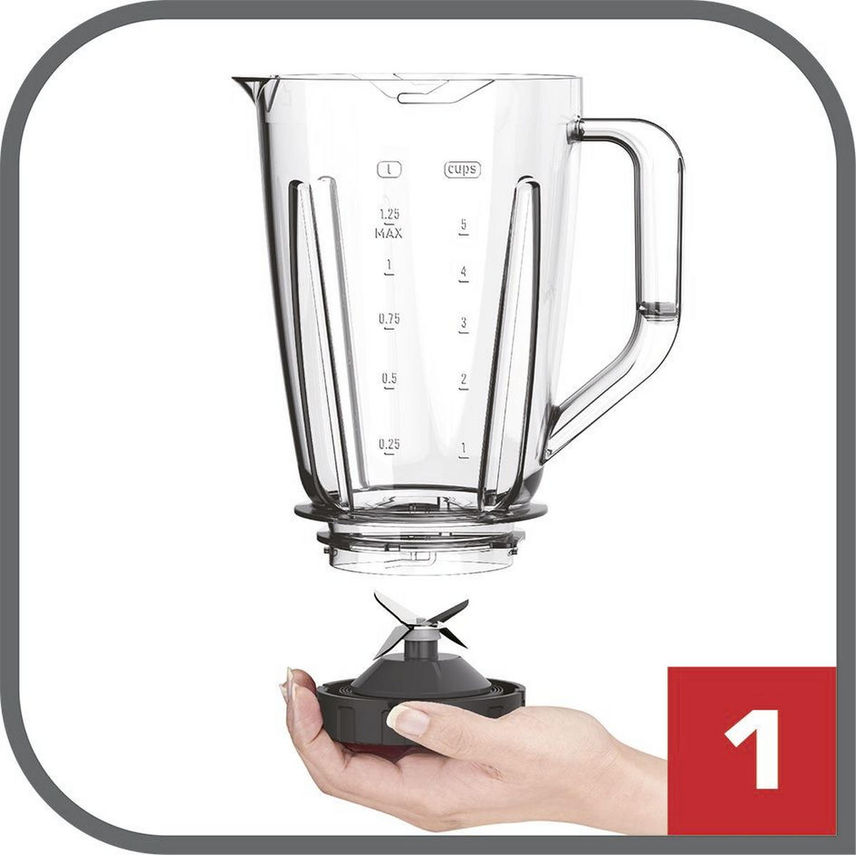 SAMOSTOJEĆI MIKSER  - Basics, staklo/metal (36.8/21.4/30.5cm) - Tefal