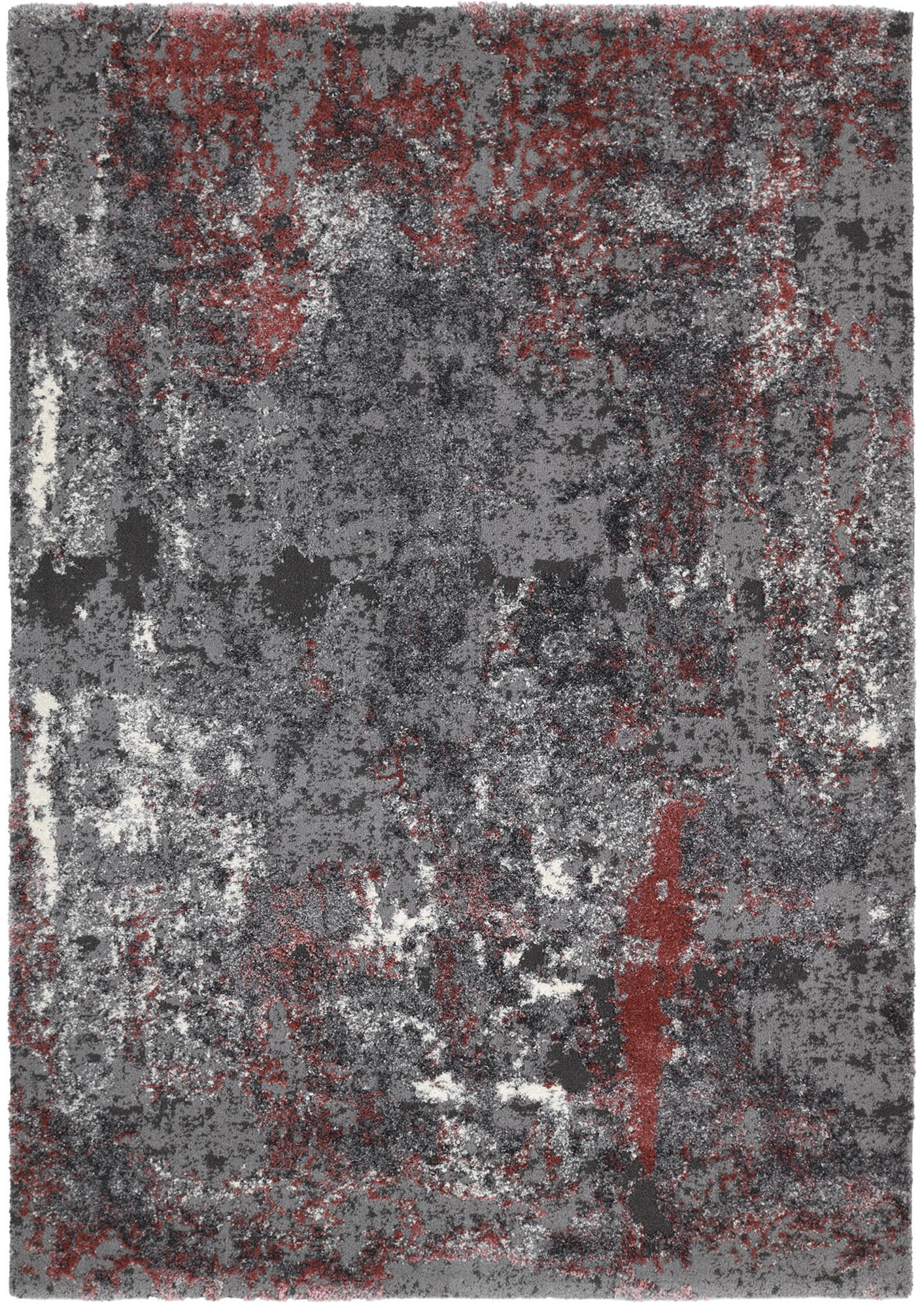 VINTAGE-TEPPICH 65/130 cm Timeline Quantum Grau, Hellrot  - Hellrot/Grau, Design, Textil (65/130cm) - Novel