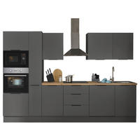 KÜCHENBLOCK Multan  in Graphitfarben  - Schwarz/Graphitfarben, Basics, Holzwerkstoff/Metall (310/211/60cm) - Xora